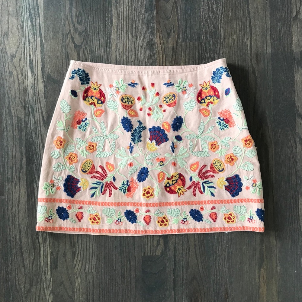 Urban Outfitters Floral Embroidered Skirt